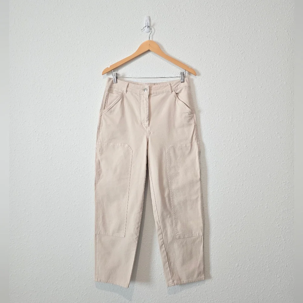 Aritzia Wilfred Cream Utility Patch Pocket Relaxed Pants 10 - Picture 2 of 10